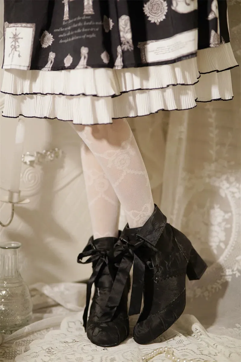 MR.Qiutian~Unknown Lady~Retro Lolita Shoes Round Head Boots for Autumn and Winter
