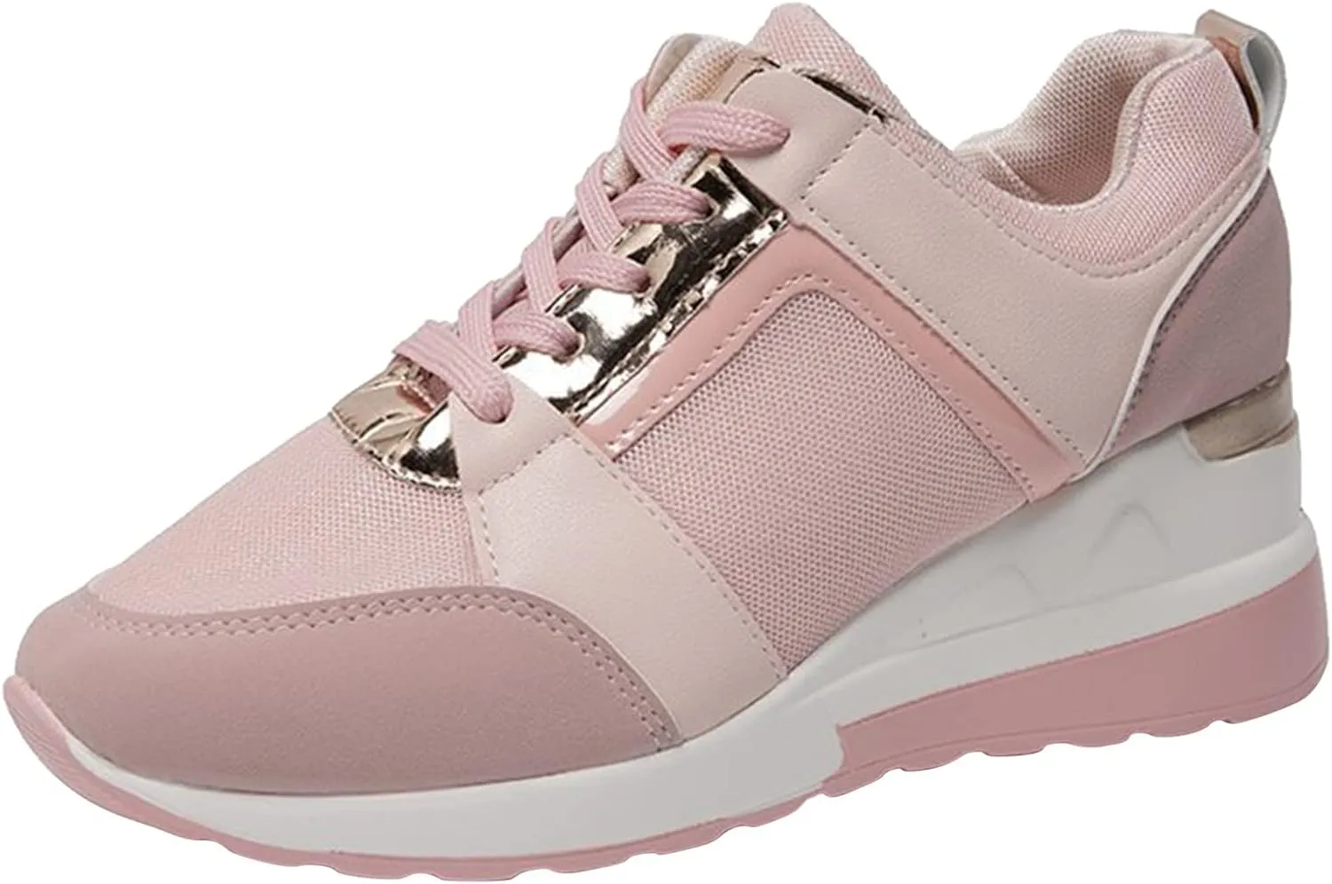Non Slip Gym Workout Shoes Ladies Summer Fashion Leather Lace Up Round Head Comfortable Fashion Sneakers