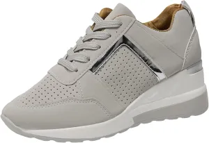 Non Slip Gym Workout Shoes Ladies Summer Fashion Leather Lace Up Round Head Comfortable Fashion Sneakers