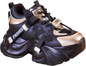Non Slip Shoes Women Thick Paltform Lace Up Walking Sneakers Comfortable Outdoor Walking Running Workout Shoes