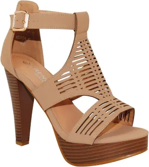 Open Toe Ankle Strap Sandal  Western Bootie Stacked Heel Open Toe Cutout Shoes