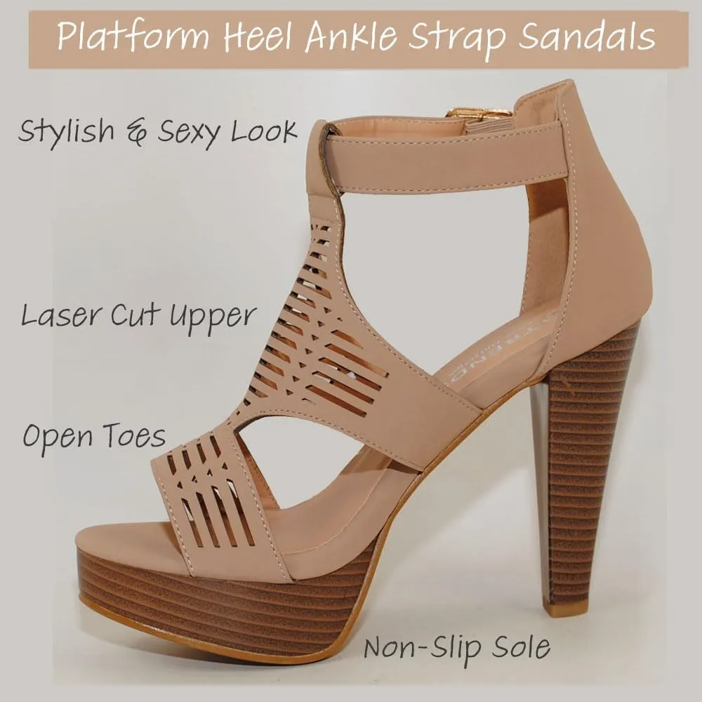 Open Toe Ankle Strap Sandal  Western Bootie Stacked Heel Open Toe Cutout Shoes