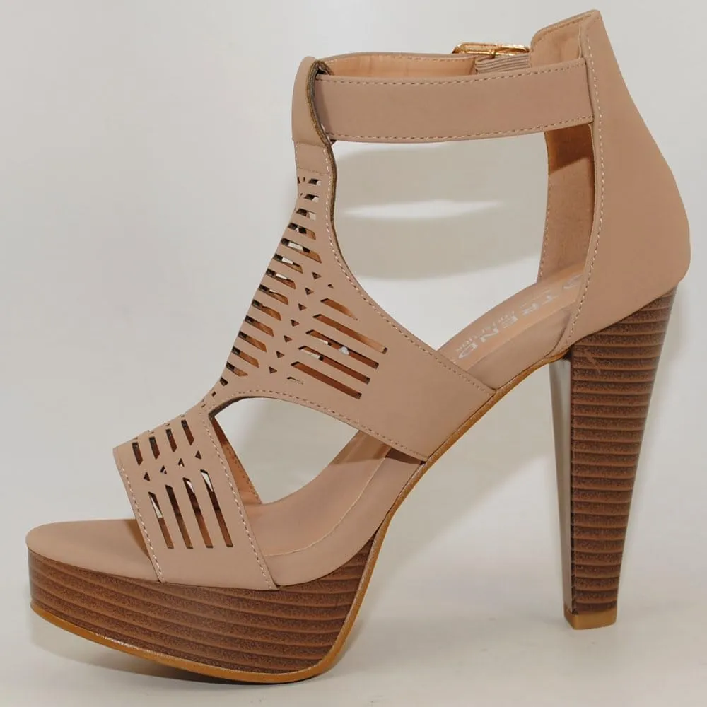 Open Toe Ankle Strap Sandal  Western Bootie Stacked Heel Open Toe Cutout Shoes