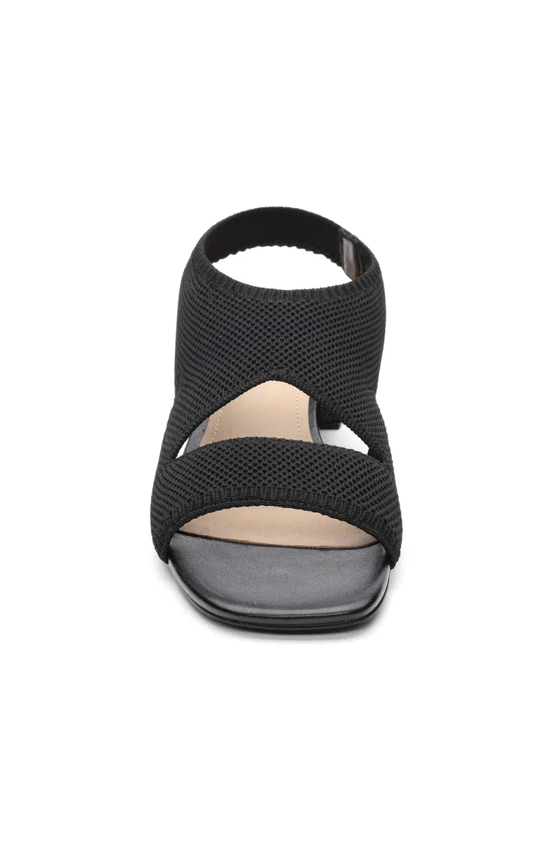 Pacific Slip on Sandal with Mini Block Heel in Black - Liverpool Los Angeles Style 754058