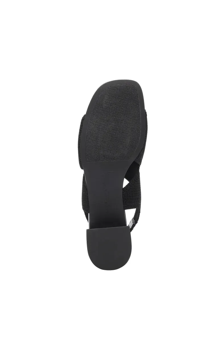 Pacific Slip on Sandal with Mini Block Heel in Black - Liverpool Los Angeles Style 754058