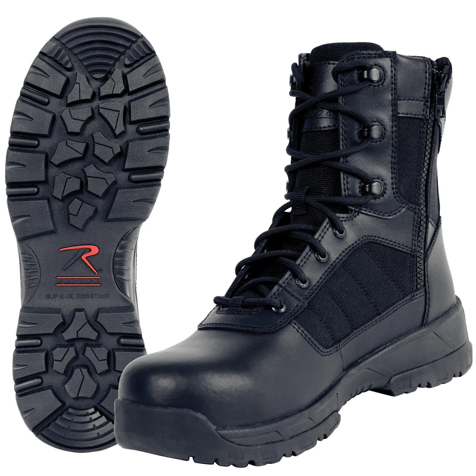 Rothco Guardian 8 Inch Black Tactical Boot With Side Zipper EMT/Law Enforcement
