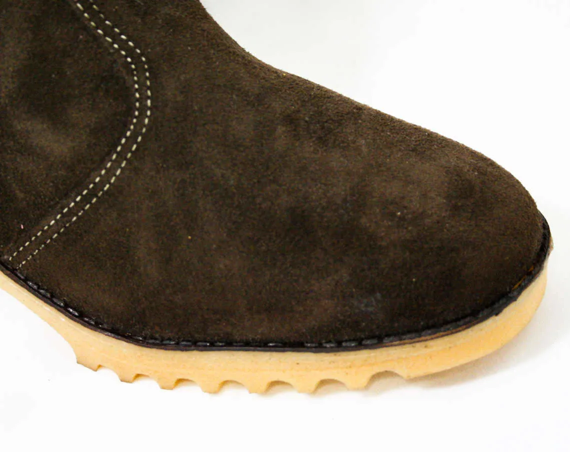 Size 5 1/2 Shearling Style Suede Boots - 1960s Deadstock - Made in Hungary - Beautiful Condition & Quality - Hiking Boot Style Sole -43226-2