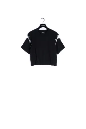 T-shirt blanc coton strass