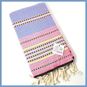 Turkish Towel / Sarong / Beach Towel - Lavender Pink Stripe