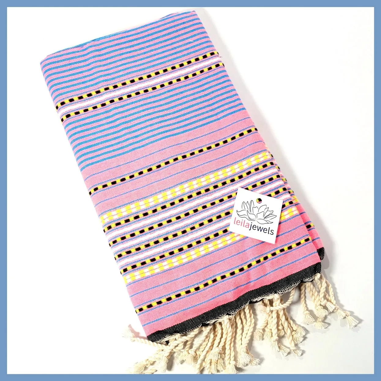 Turkish Towel / Sarong / Beach Towel - Lavender Pink Stripe
