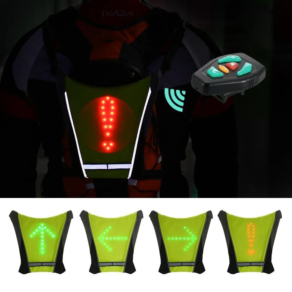 Turn Signal Cycling Reflective Safety LED Vest Cyclist Outdoor Waterproof