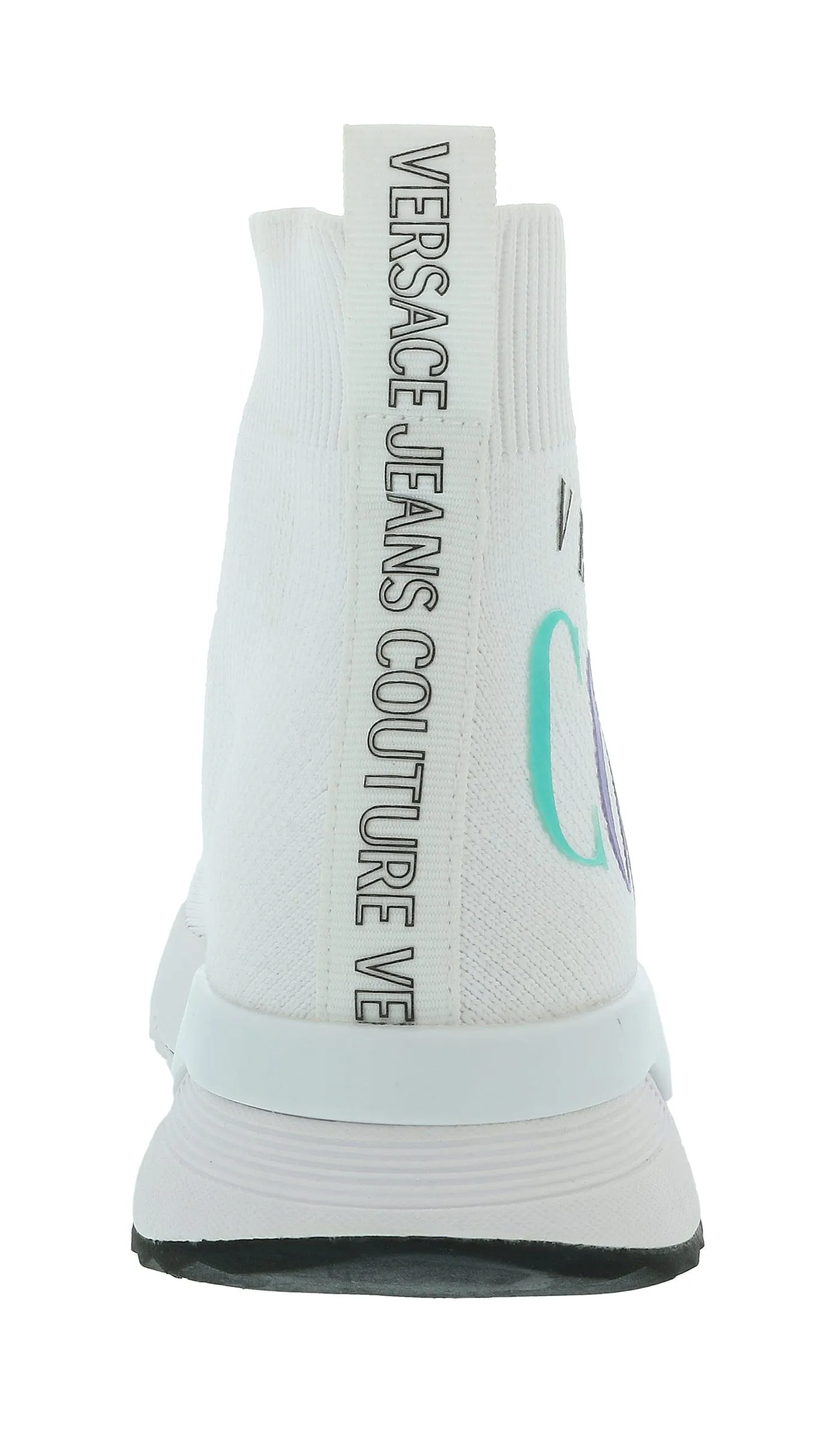 Versace Jeans Couture White Athletic Fashion Sock Sneakers -