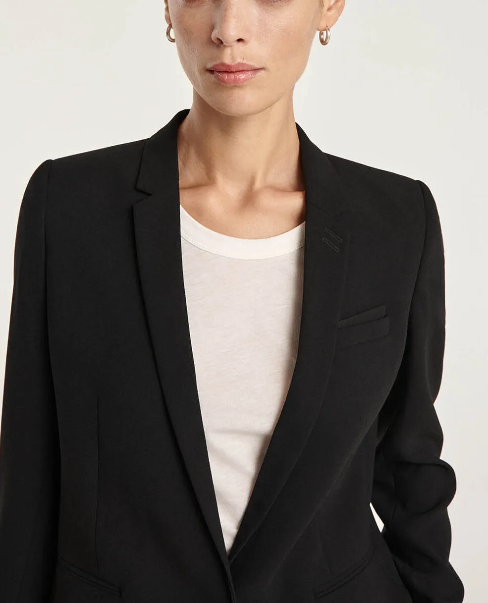 Veste costume noire en crêpe