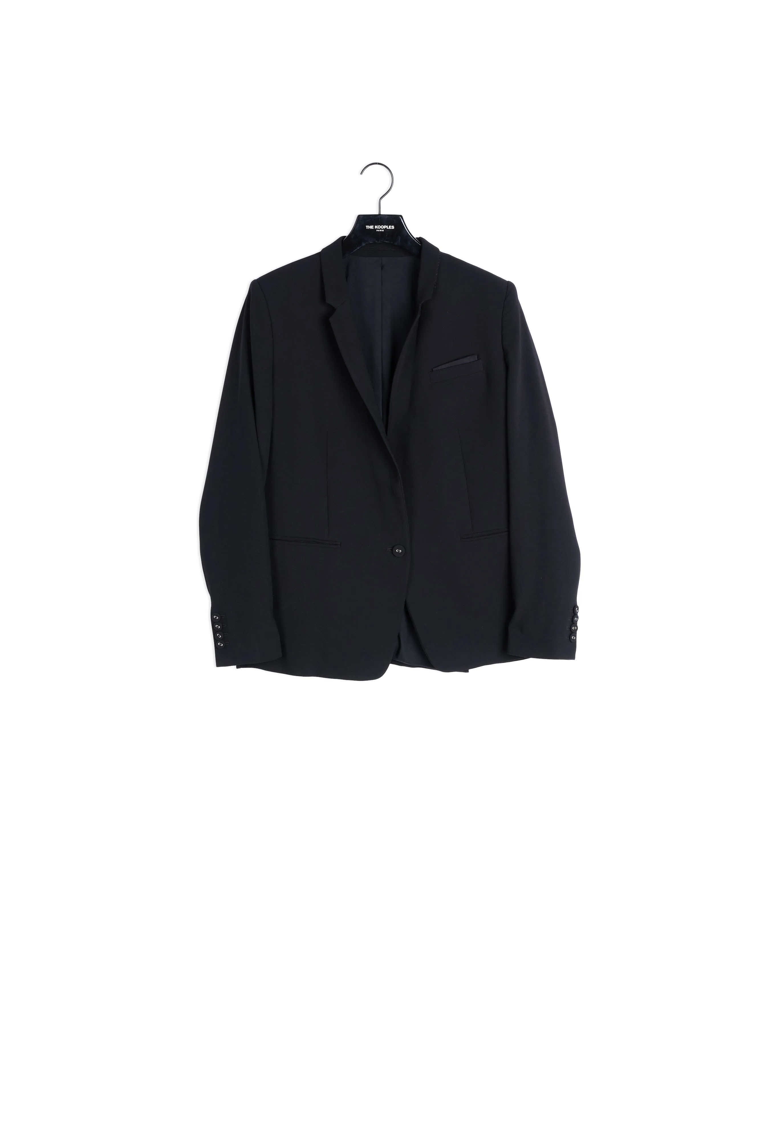 Veste costume noire en crêpe