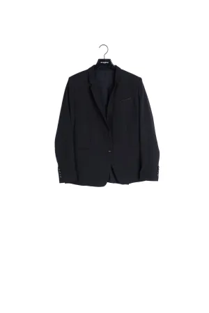 Veste costume noire en crêpe