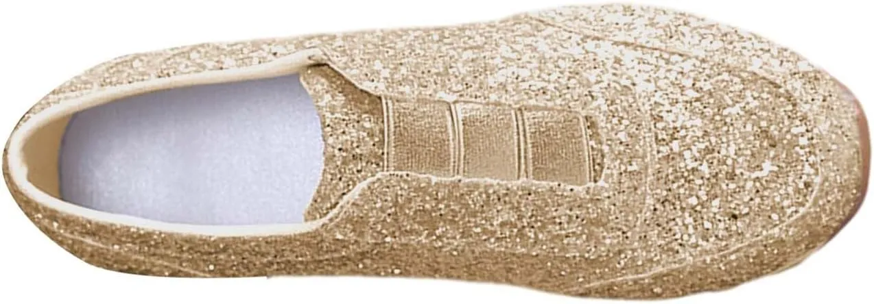Woman Tennis Shoes, Fashion Sequin Athletic Shoes Comfortable Slip On Running Sneakers Causal Walking Workout Shoes