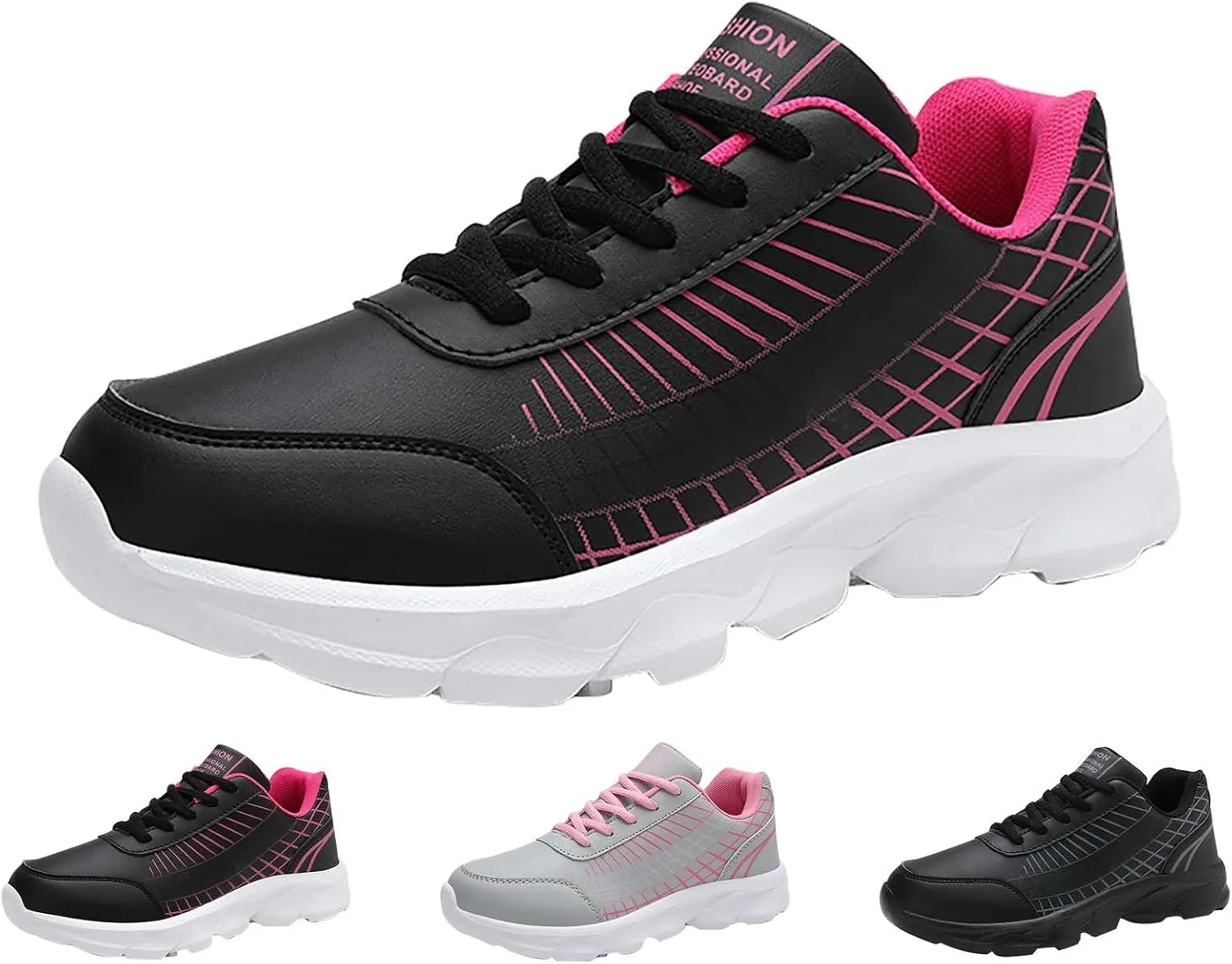 Women's Gym Shoes Running Comfortable Tennis Breathable Non Slip Athletic Lace Up Walking Workout Training Sneakers