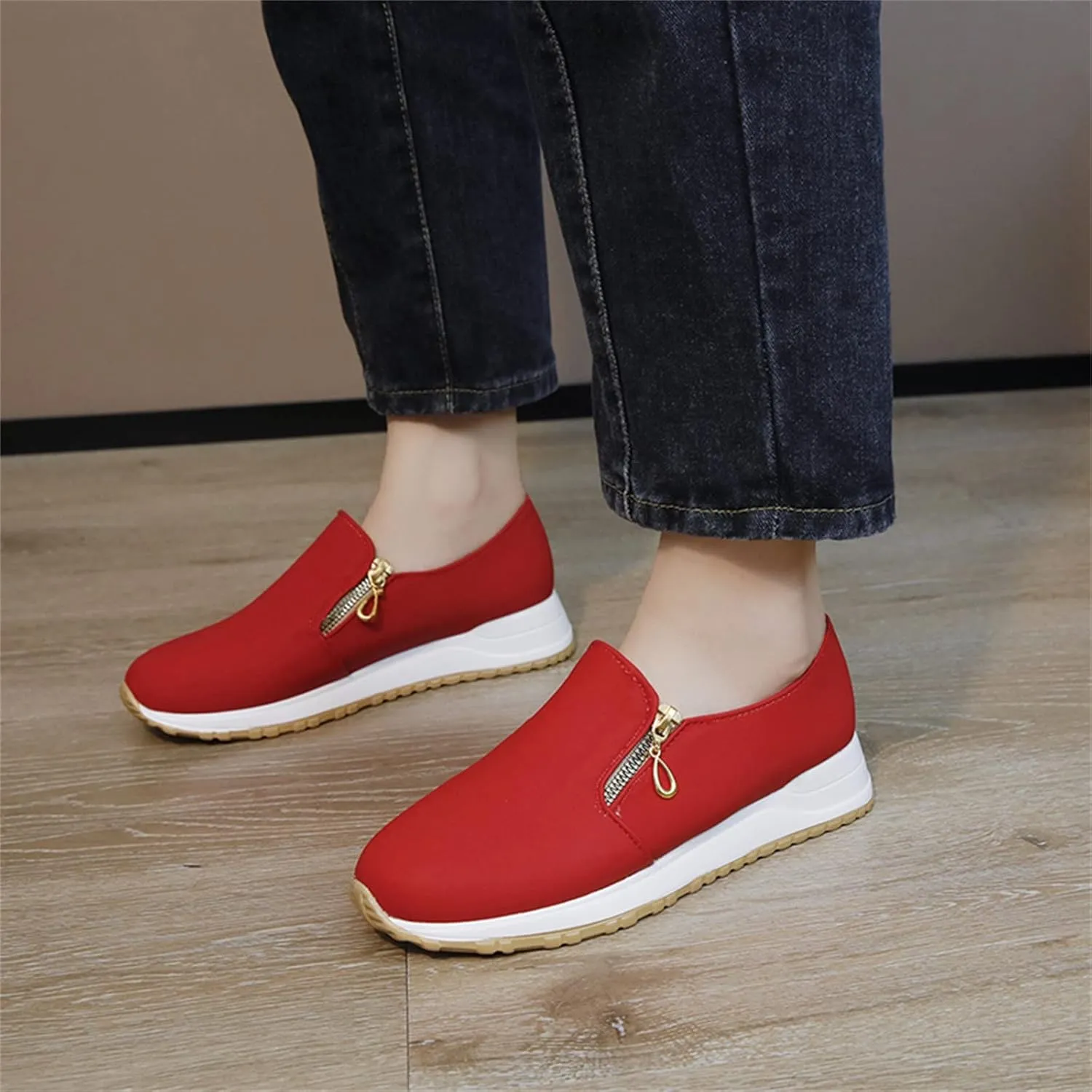 Womens Orthopedic Diabetic Shoes Slip On Walking Sneakers with Arch Support Comfortable Casual Loafers Plantar Fasciitis Relief Foot Heel Pain