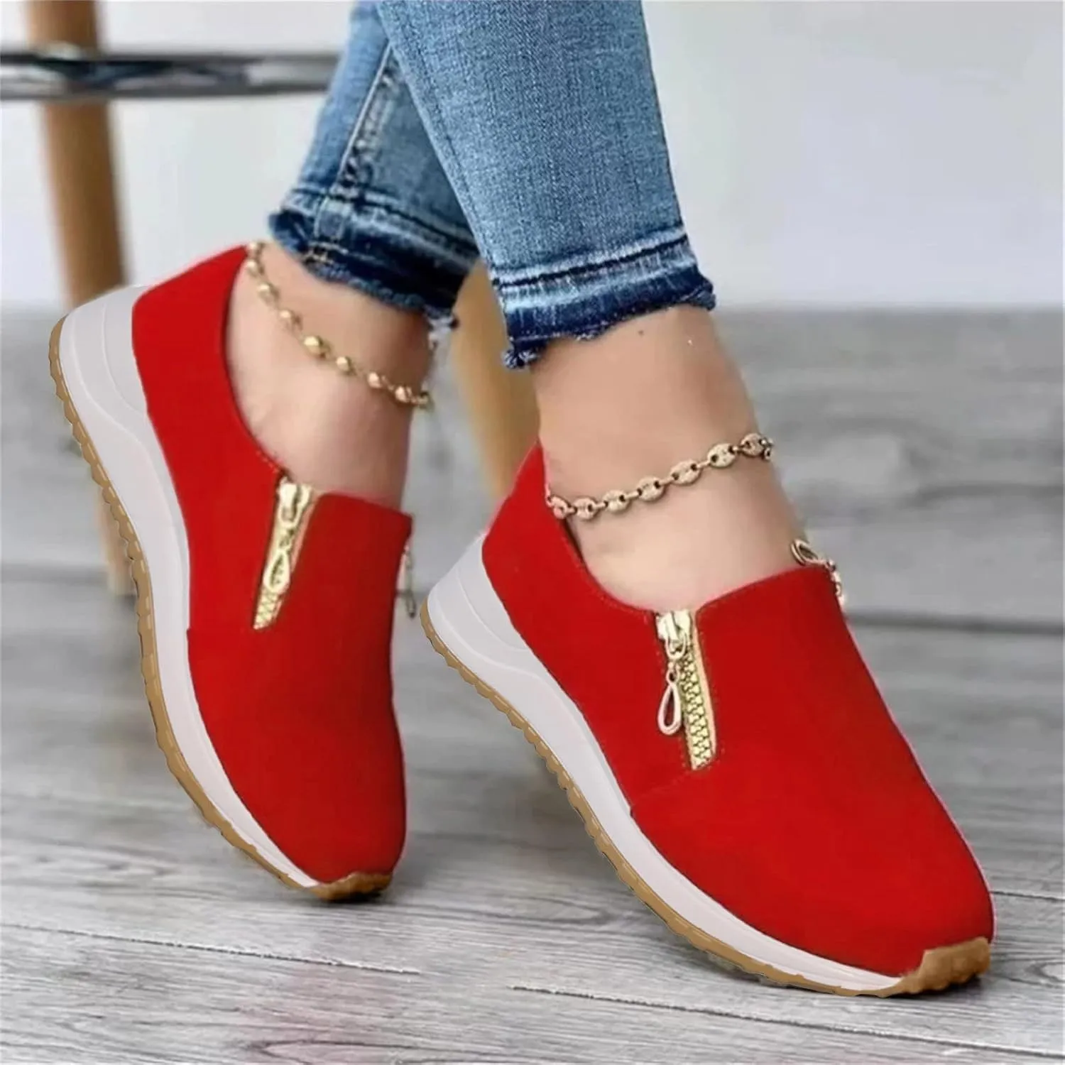 Womens Orthopedic Diabetic Shoes Slip On Walking Sneakers with Arch Support Comfortable Casual Loafers Plantar Fasciitis Relief Foot Heel Pain
