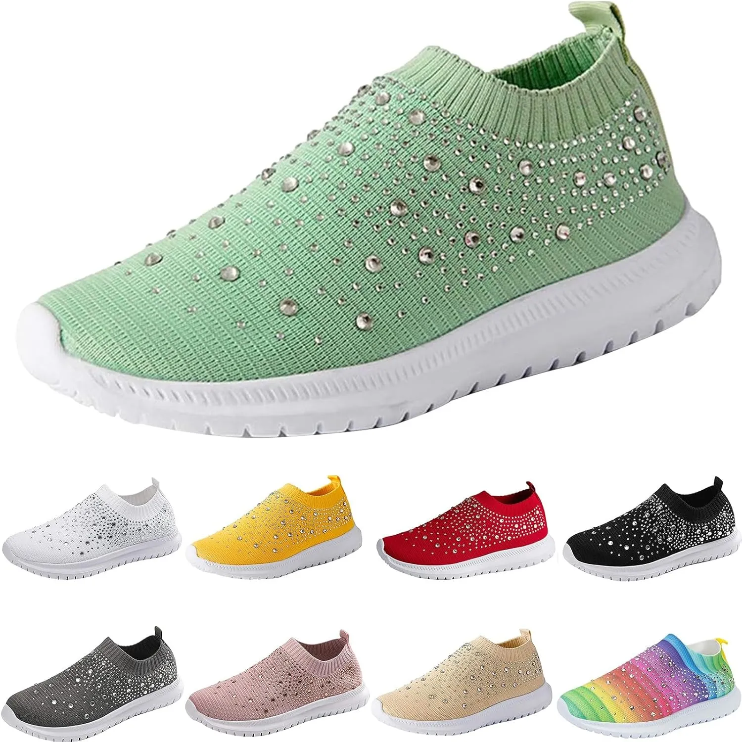 Women's Shoes Sneakers Comfortable Lightweiht Slip On Athletic Shoes Casual Fashion Non Slip Walking Workout Shoes