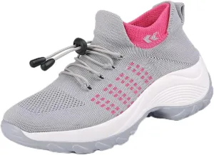 Women's Walking Shoes Sock Sneakers Casual Fashion Mesh Slip On Lady Girls Modern Jazz Dance Easy Shoes Platform Loafers