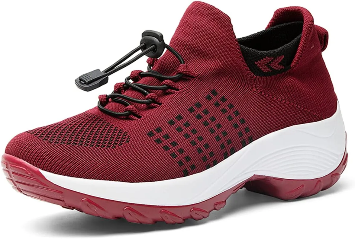Women's Walking Shoes Sock Sneakers Casual Fashion Mesh Slip On Lady Girls Modern Jazz Dance Easy Shoes Platform Loafers