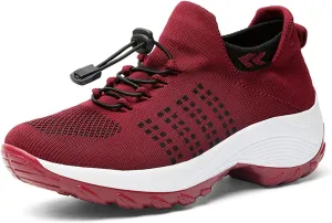 Women's Walking Shoes Sock Sneakers Casual Fashion Mesh Slip On Lady Girls Modern Jazz Dance Easy Shoes Platform Loafers