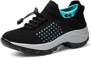 Women's Walking Shoes Sock Sneakers Casual Fashion Mesh Slip On Lady Girls Modern Jazz Dance Easy Shoes Platform Loafers