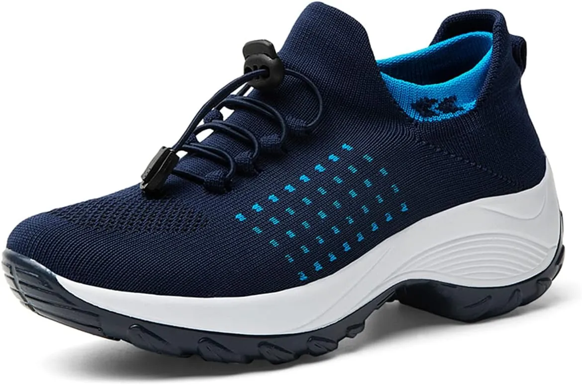 Women's Walking Shoes Sock Sneakers Casual Fashion Mesh Slip On Lady Girls Modern Jazz Dance Easy Shoes Platform Loafers