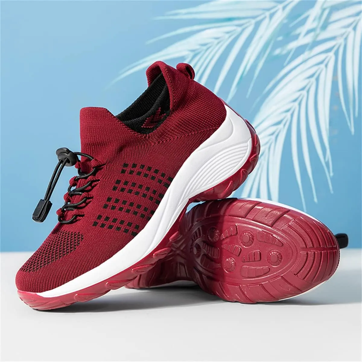 Women's Walking Shoes Sock Sneakers Casual Fashion Mesh Slip On Lady Girls Modern Jazz Dance Easy Shoes Platform Loafers