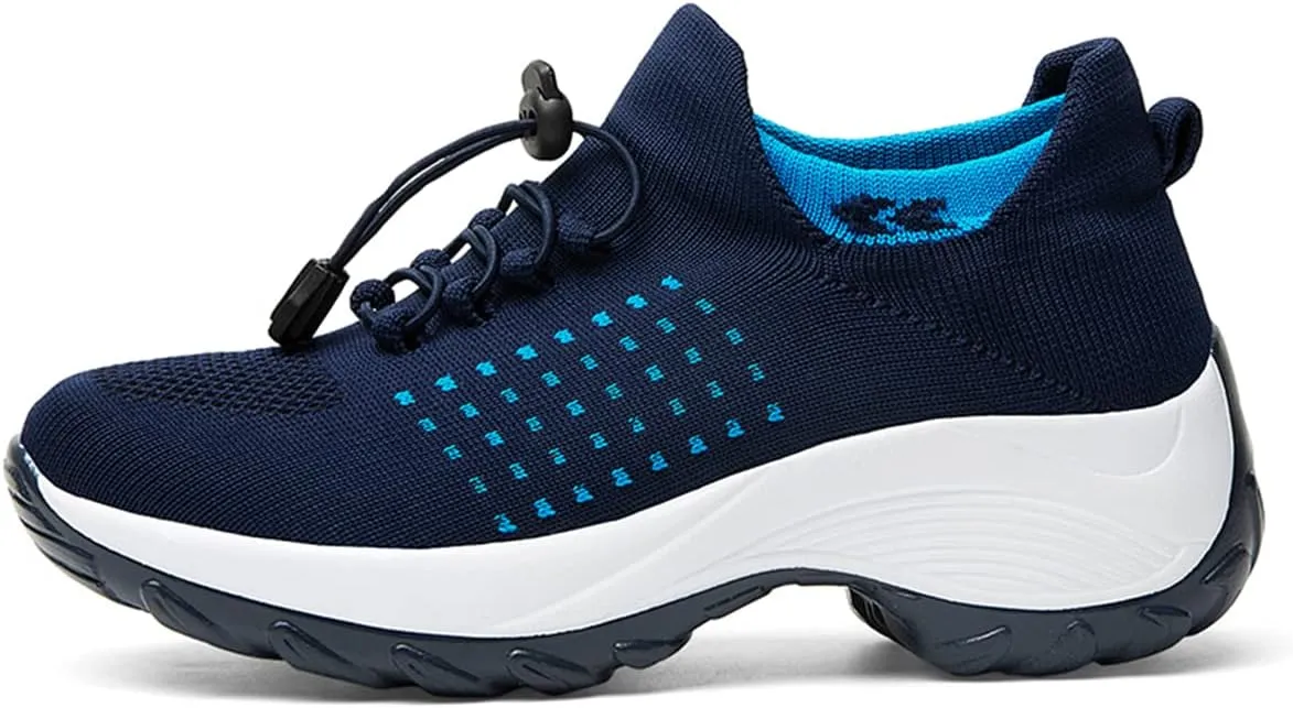 Women's Walking Shoes Sock Sneakers Casual Fashion Mesh Slip On Lady Girls Modern Jazz Dance Easy Shoes Platform Loafers