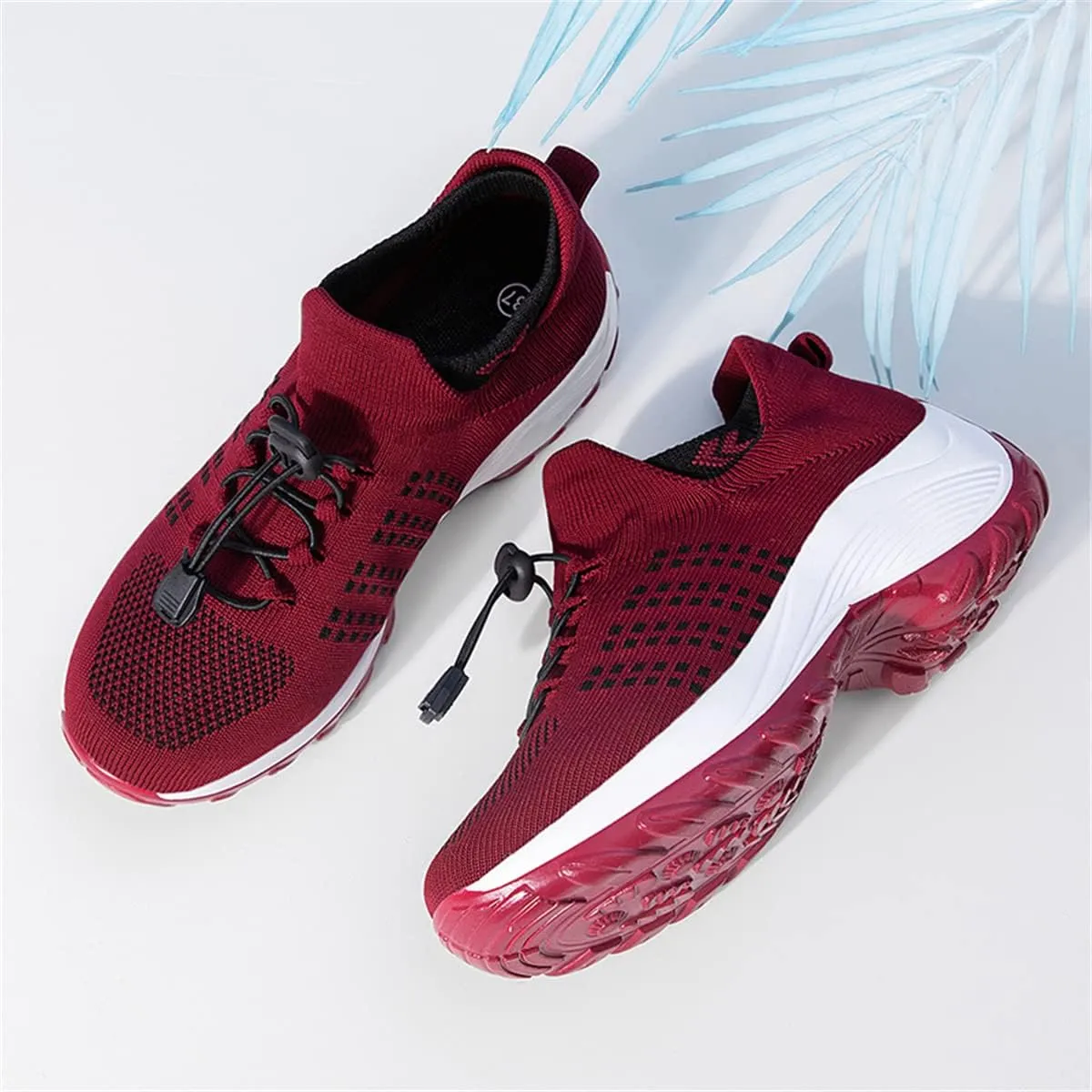 Women's Walking Shoes Sock Sneakers Casual Fashion Mesh Slip On Lady Girls Modern Jazz Dance Easy Shoes Platform Loafers