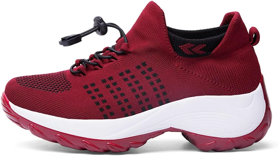 Women's Walking Shoes Sock Sneakers Casual Fashion Mesh Slip On Lady Girls Modern Jazz Dance Easy Shoes Platform Loafers