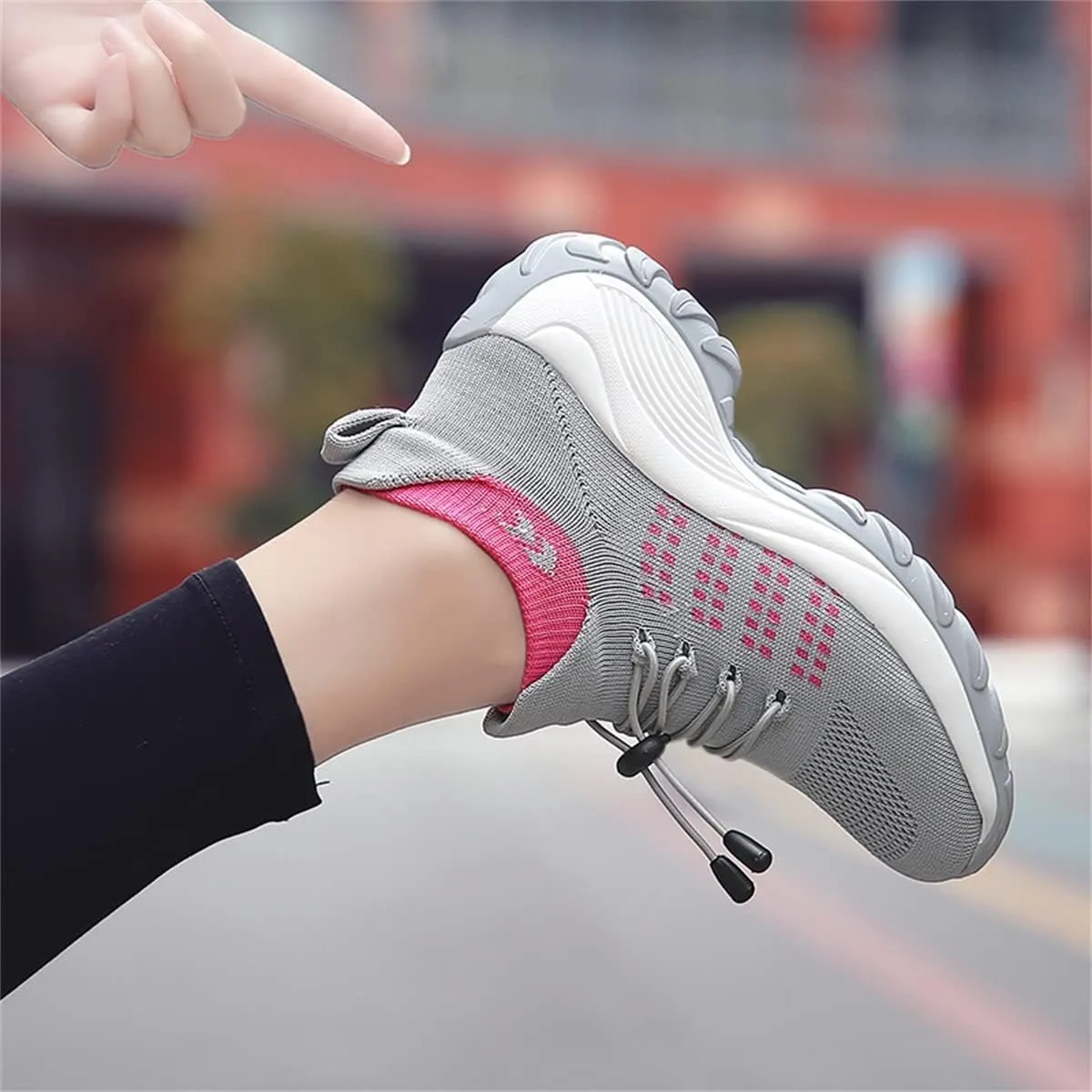 Women's Walking Shoes Sock Sneakers Casual Fashion Mesh Slip On Lady Girls Modern Jazz Dance Easy Shoes Platform Loafers