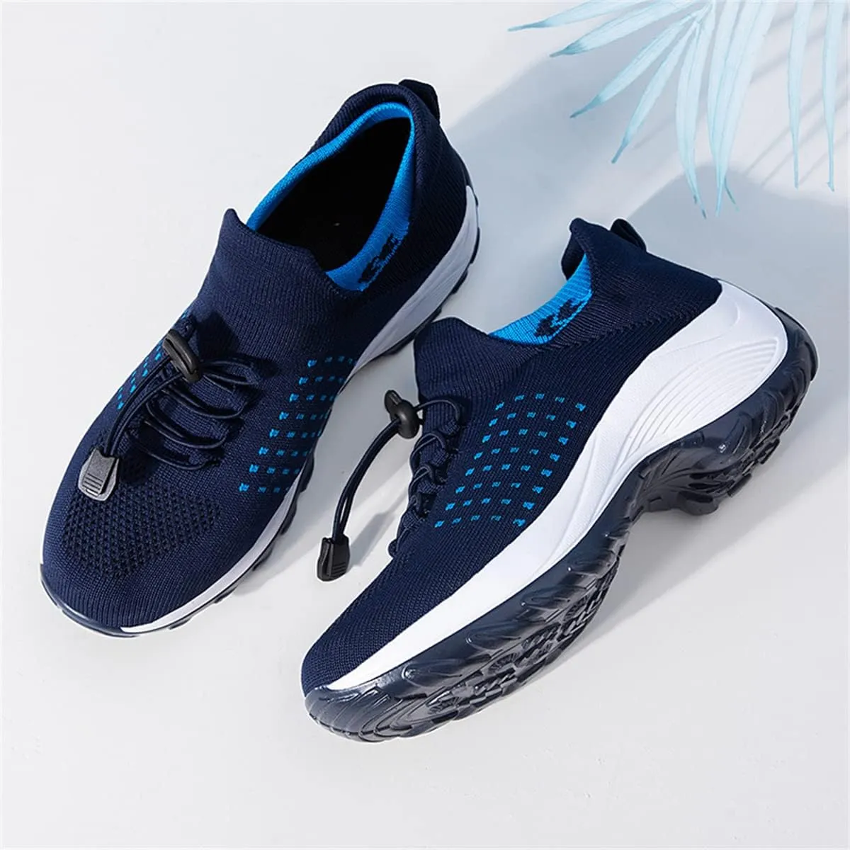 Women's Walking Shoes Sock Sneakers Casual Fashion Mesh Slip On Lady Girls Modern Jazz Dance Easy Shoes Platform Loafers