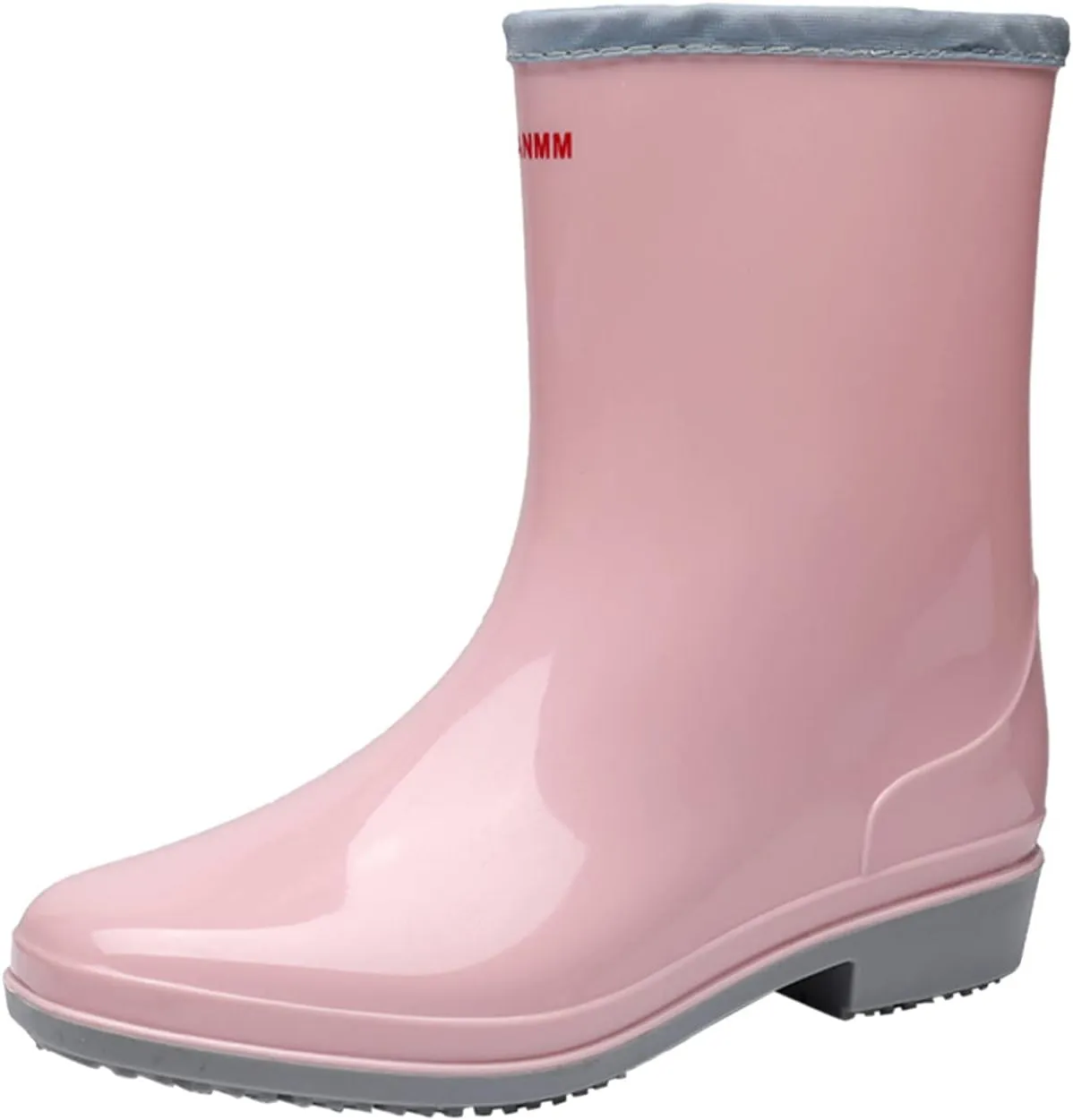 ZHOUYF Women Waterproof Rubber Rain Shoes PVC Non-Slip Garden Shoes Work Ankle Boots Mid Calf Rain Boots Outdoor Car Wash Footwear