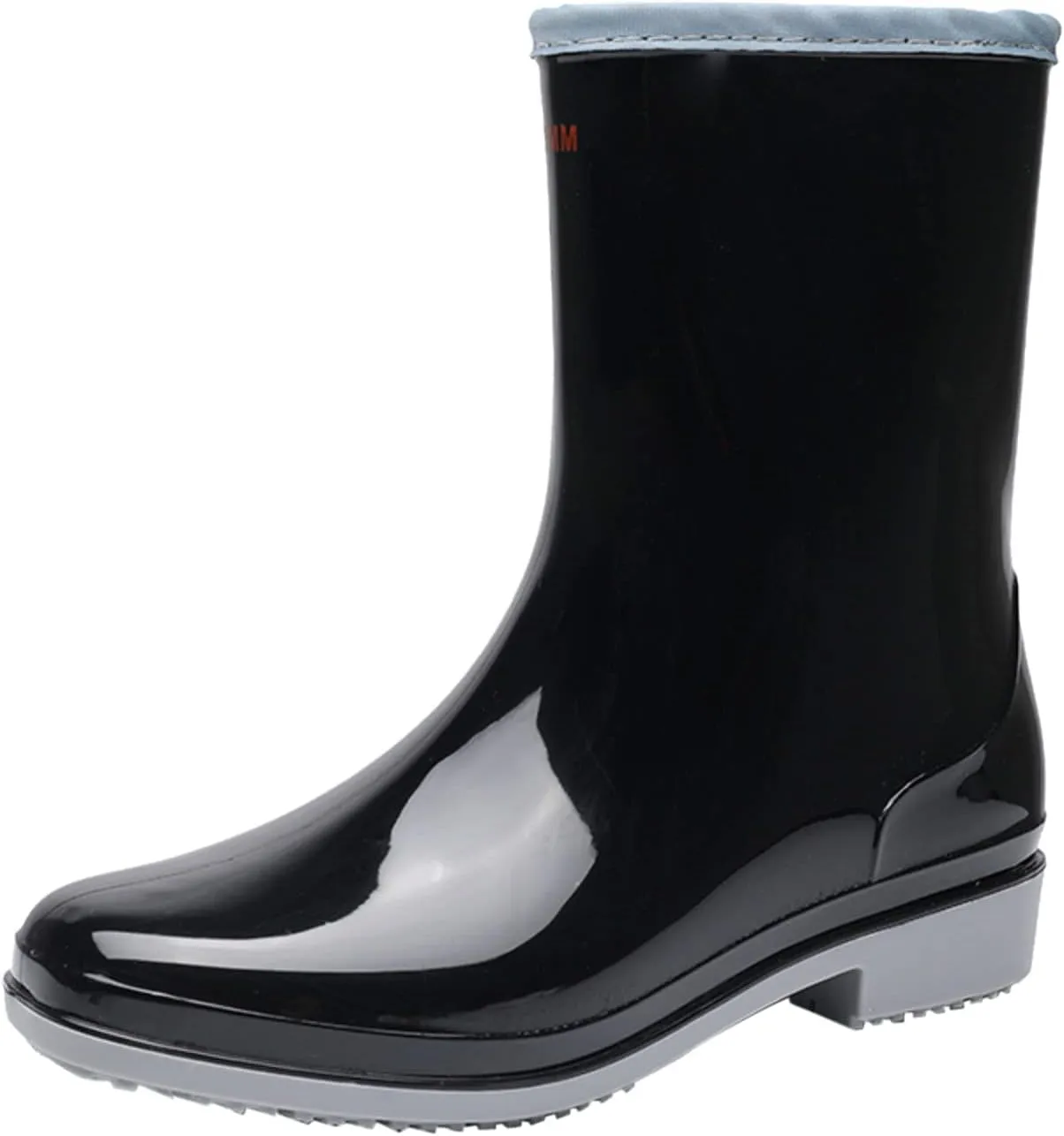 ZHOUYF Women Waterproof Rubber Rain Shoes PVC Non-Slip Garden Shoes Work Ankle Boots Mid Calf Rain Boots Outdoor Car Wash Footwear